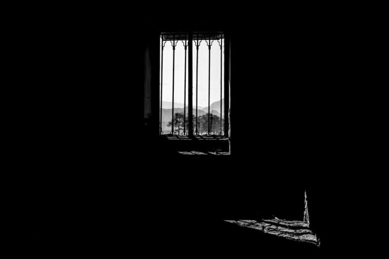 dark window winter morning